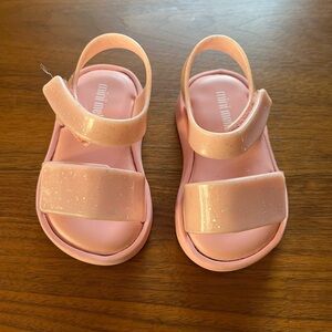 Mini Melissa Glittery Pink Kids Sandals